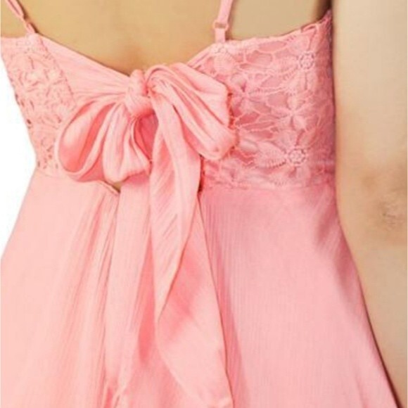 PEACH SHORT DRESS WITH BACK BOW Size Small - Picture 3 of 5